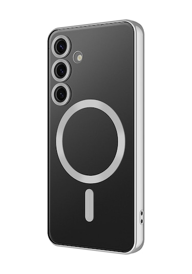 Adige Samsung Galaxy S24 Fe Uyumlu Kılıf Demre Magsafe Kamera Korumalı Gümüş