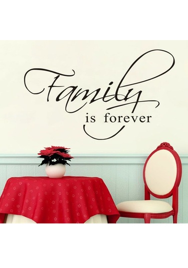 Maiyame Family Kalıcı Duvar Sticker, Ev Dekorasyonu, Kolay Kullanım, 51cmx32cm Siyah, Dayanıklı Malzeme, Ev İçi Zenginleştirici Diğer