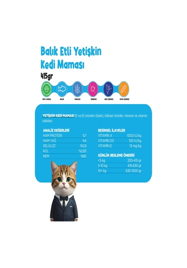 Propaw Balıklı Parça Etli Jöleli Premium Tahılsız Yetişkin Kedi Maması 12 x 415 G