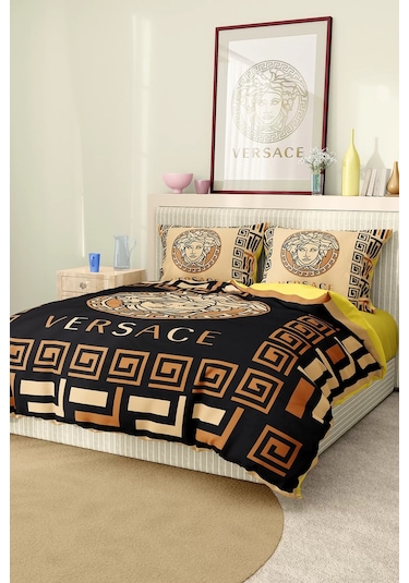 Marka Nevresim Takımı Çift Kişilik Pamuklu Saten Kumaş 6 Parça 3d Dijital Baskı Duvet Cover Set Model No:100 Renkli