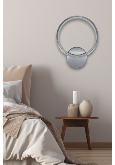 Aura Gri Renk Gün Işığı Ledli Hol - Banyo Mutfak Duvar Aplik Gri