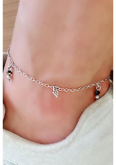 Oniks Taşlı Gümüş Halhal Gümüş