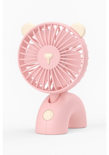 Masaustu Kedı Modellı Oynar Baslı Sarjlı Fan Karıs