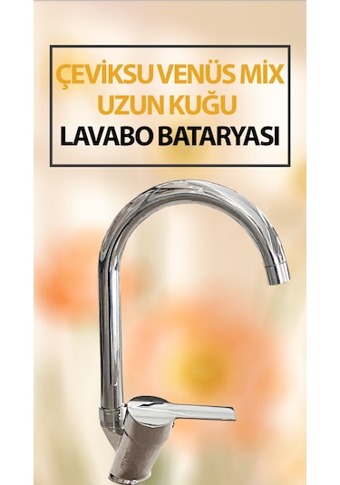 Venüs Mix Uzun Kuğu Model Lavabo Bataryası Krom