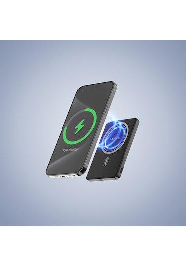 Lapas Lp-pw003 Ultra İnce Hızlı Şarj Özellikli Wireless Powerbank 5000mah 15w Gri