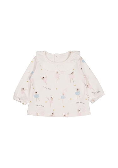 Civil Baby Yakalı Balerin Empirme 6-18 Ay Sweatshirt - Ekru