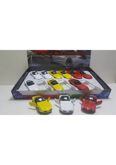 Welly 1/36 1982 Chevrolet Corvette Coupe Çek Bırak Karışık