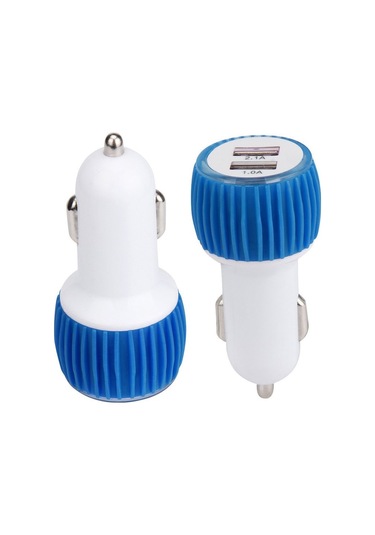 Evrensel Seyahat Araç Şarj Cihazı Çift Usb Led Telefon Şarj Cihazı Renk Rastgele
