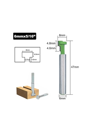 Fortunelane 3'lü Karbon Çelik Ahşap Freze Ucu Seti - Kilit Delik, Çerçeve Asma Ve T-çizgi İşlemleri İçin Mavi