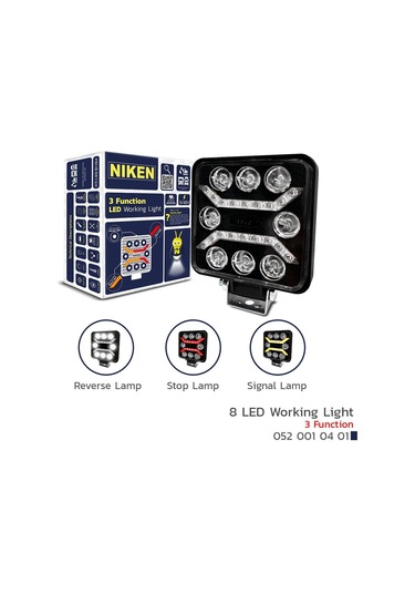 Niken Çalışma Lambası Pro 8 Led 3 Fonksiyon Kare - Ekolmaks