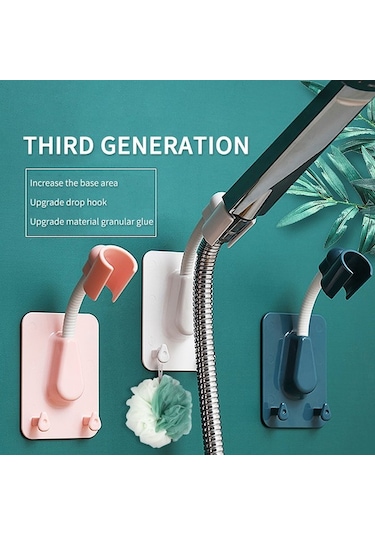 Primepickings Yeşil Vantuz Duş Tutucu Ayarlanabilir Duş Başlığı Tutucu Evrensel Banyo Braketi Meme Taban 2 Katlı Gri