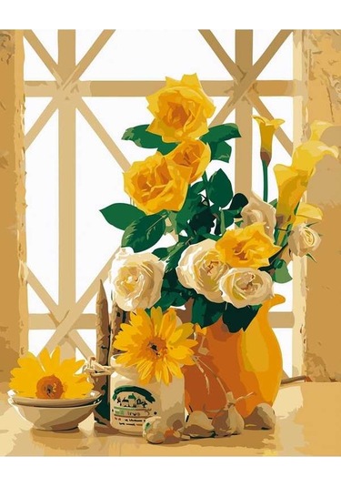 Novahub 16 X 20 İçin Kendin Yap Tuval Boyama Seti, Yetişkin-çocuk İçin El Sanatları, Ev Dekoru, Güzel Çiçek Deseni Çerçevesiz