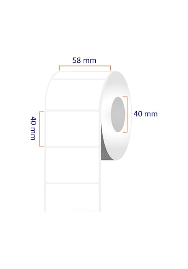 Terazi Etiketi Eko Termal Rulo Etiket 58mm X 40mm 500 Adet