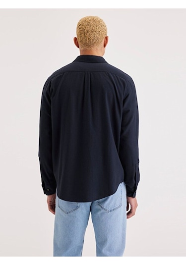 Dockers Minimalist Uzun Kol Erkek Gömlek - Günlük Stil Mavi