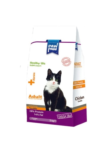 Paw Paw Tavuklu Yetişkin Kedi Maması 1 KG