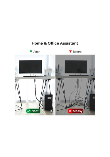 Lemestar Floveme Nilon Kabloluk Düzenleyici, Yeniden Kullanılabilir, Kesilebilir, 5 Metre, Kabloları Düzgün Tutmak İçin Siyah