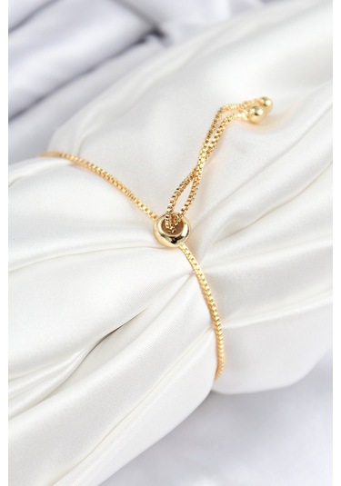 Pirinç Zirkon Taşlı Yıldız Model Gold Renk Asansörlü Kadın Bileklik - Tj-bb7737 Gümüş