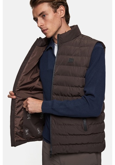 Twn Slim Fit Kahverengi Düz Yelek Mont 5ecy705015033 201