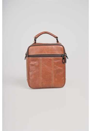 Ççs 31603 Hakiki Deri Askılı Çanta Kahve