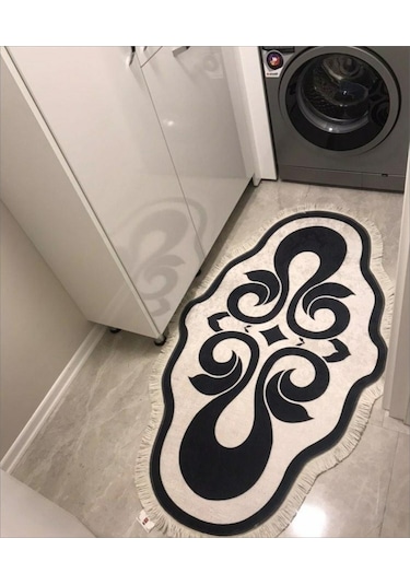 Dekoratif Koridor Paspası Yolluk Deri Kaymaz Taban Mutfak Halısı