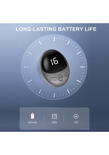 Xindoker Portatif Ems Elektrikli Boyun Masaj Cihazı - 6 Mod 16 Seviye Güç, 600mah Şarjlı, Mavi + 2 Adet Yama, İngilizce Paket Mavi