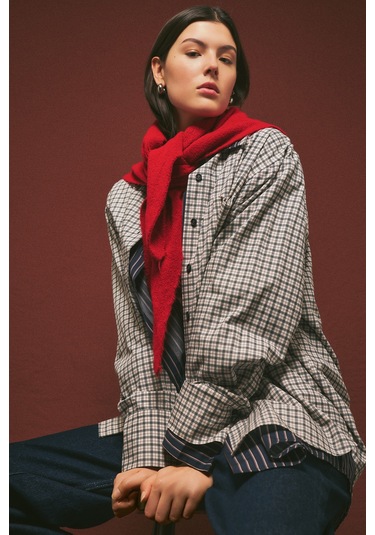 Üçgen Formlu Atkı Kırmızı Aw25atk00007-30 Kırmızı