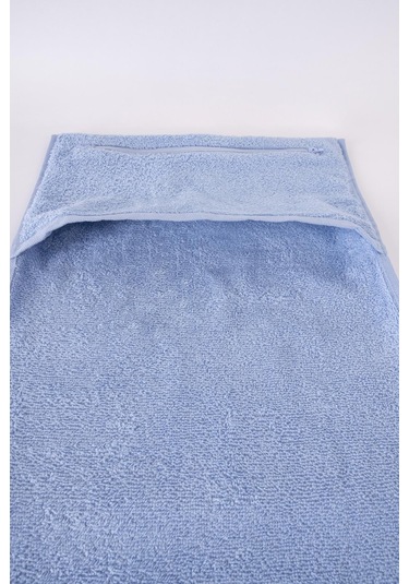 Promotion Spor Havlusu Fermuar Cepli , %100 Pamuk , 30 X 100 Cm Mavi