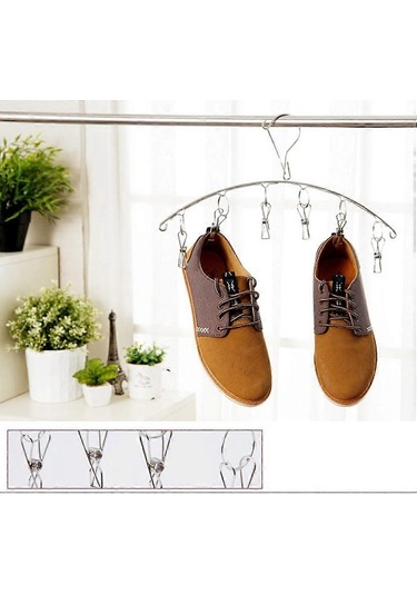 Çorapları Ve Havluları Kurutmak İçin 10 Klipsli, Şık Ve Sade 3'lü Paslanmaz Çelik Kurutma Rafı Diğer