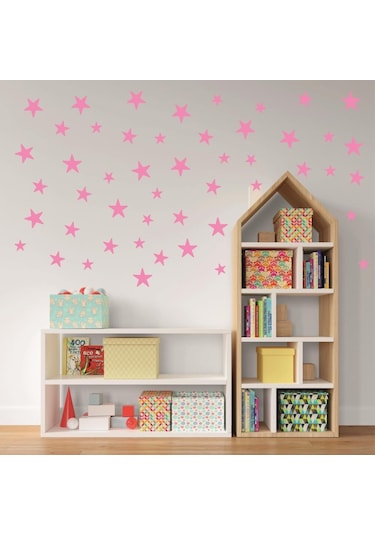 Yıldız Duvar Sticker 3-4-5Cm 100 Adet Pembe