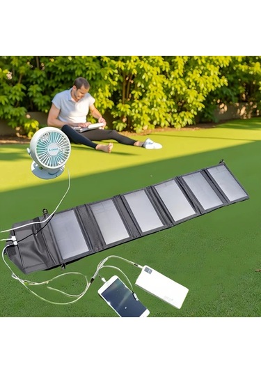 Xuweiwei Monokristal Silikon Katlanabilir 45w 6lı 1 Arada Tasinabilir Solar Panel Kamp Usb Sarj Laptop İphone Telefon Fan El Feneri