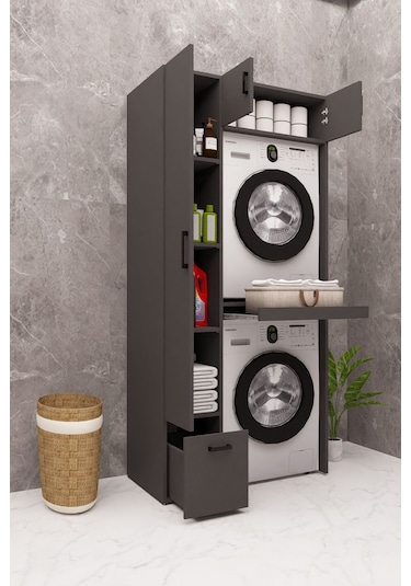 Mdf Çamarış Makinesi Ve Kurutma Makinesi Dolabı Çekmeceli Antrasit