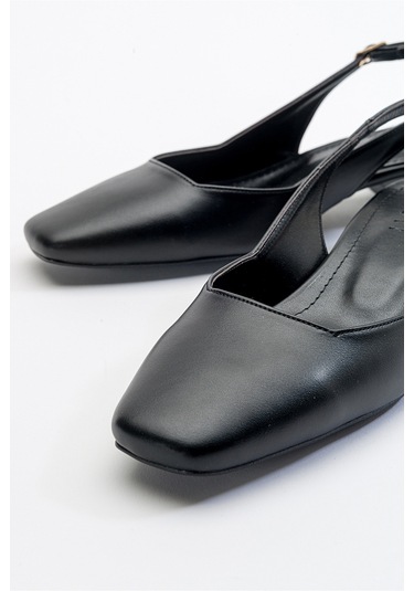 Luvishoes State Siyah Cilt Kadın Topuklu Ayakkabı Sıyah Cılt