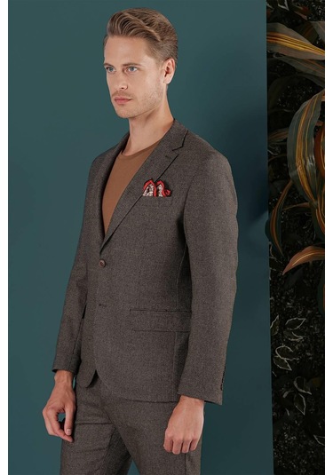 C 658 Slim Fit Kahve Spor Ceket Kahverengi