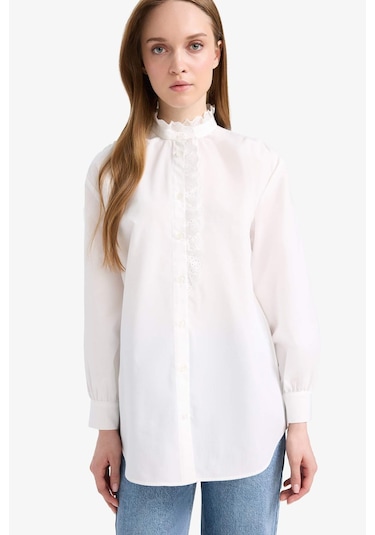 DeFacto Dik Yaka Terry Cotton Uzun Kollu Tesettür Gömlek Tunik F1356AX25SMER105 DeFacto Dik Yaka Terry Cotton Uzun Kollu Tesettür Gömlek Tunik F1356AX25SMER105