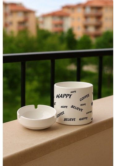 Porselen Baskılı Küllük - Believe