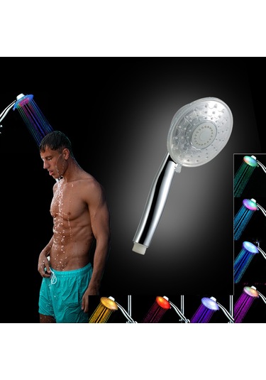 Monyee Led Duş Başlığı, Su Akışı İle Çalışır, Renkli Işımalar Çok Renkli/ Rgb Sıcaklık Tespiti , El Tutan Tip, Güzellik Ve Keyifli Duş Deneyimi Diğer