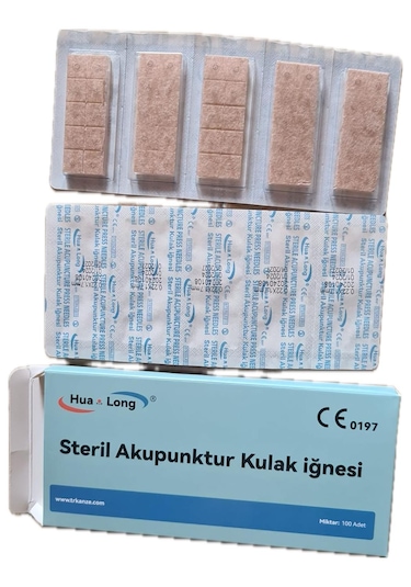 Akupunktur Kulak İğnesi Bantlı 0,22x1,3mm 100lük 1000 Adet