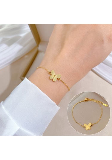 Jzcat Titanyum Çelik Hip Hop Bilezik Altın Moda Temperament Basit Bilezik-gsl53 Altın