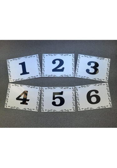 Kapı Numarası 6x8 Cm Metalik Gümüş Gri No:1 Den 6 Ya