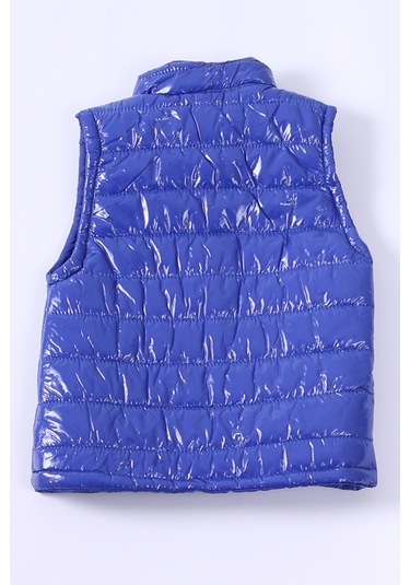 Erkek Çocuk Şişme Yelek Düz Renk Fermuar Cepli E16 Hcm00324 Mavi