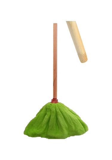 Color Wellsoft Mop Paspas Mop Yedek Ucu Ve Ahşap Sapı İle Takım