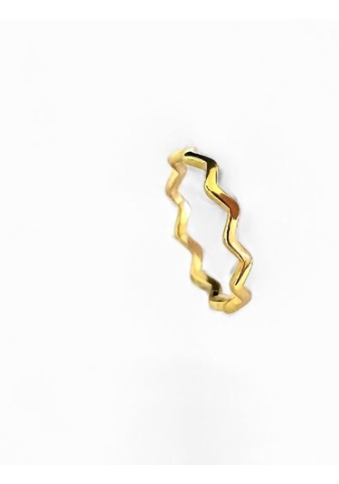 22 Ayar Altın Kaplama Zikzak Yüzük 0392 Altın