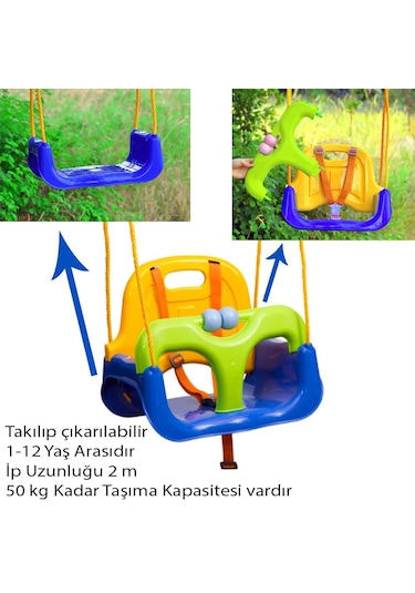 Çocuk Salıncağı - Salıncak Emniyet Kemerli Mavi