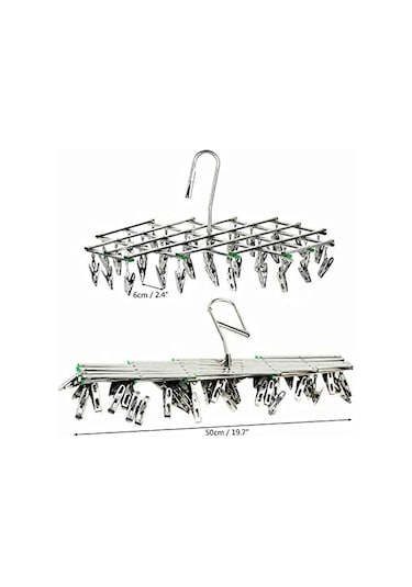 Ganzhoushop Damla Elbise Askısı Mini Döner Hat 35 Mandal Paslanmaz Çelik Kurutma Rafı Klipsli Çorap Kurutma Makinesi İç Çamaşırı Kurutma Makinesi Çoklu Klips Askısı Çok Renkli