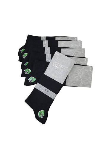Emre Erkek Dikişsiz Çorap 100% Pamuk - 6 Adet Siyah