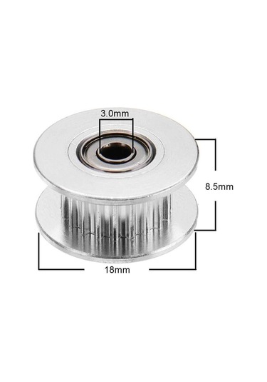 Koodmax 3d Yazıcı Printer Gt2 20 Diş Avare H Tipi Kasnak Vida Deliği 3mm Kayış 6mm Rulmanlı