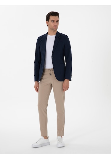 Cacharel Koyu Lacivert Slim Fit Spor Ceket