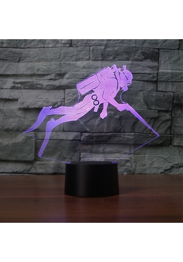 Soulader Usb Şarjlı Su Altı Projeksiyon Lambası, Okyanus Dalış Temalı Dekoratif Aydınlatma Çok Renkli