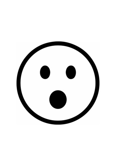 Şaşıran Emoji Araba Sticker Siyah 16x16 Cm