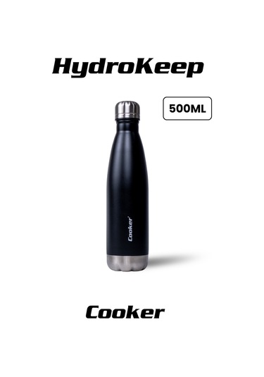 Cooker Hydrokeep 500 Ml Paslanmaz Çelik Şişe Termos Ckr2071 Siyah